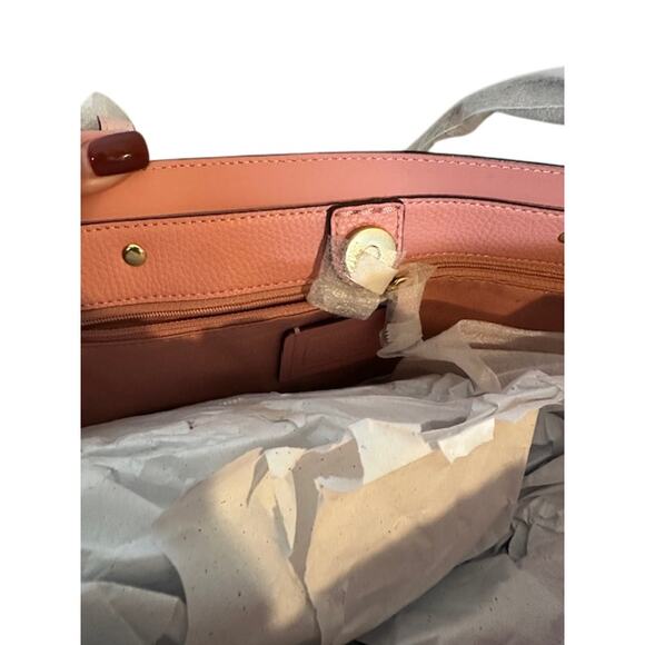 Coach Blush Pink Blossom Leather LTH Town Tote Bag Women NWT - Picture 12 of 13